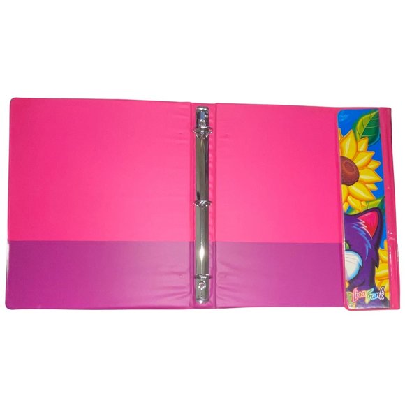 Near Mint 90s Lisa Frank Sunflower Kittens Trapper Keeper Style 3 ring binder - Picture 5 of 5